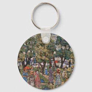 Under the Trees by Maurice Prendergast, Fine Art Keychain