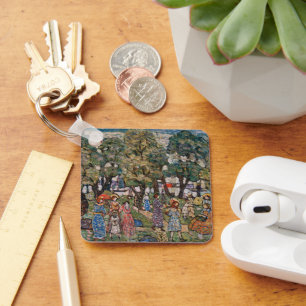 Under the Trees by Maurice Prendergast, Fine Art Keychain