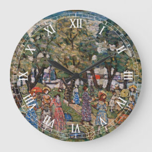 Under the Trees by Maurice Prendergast, Fine Art Large Clock
