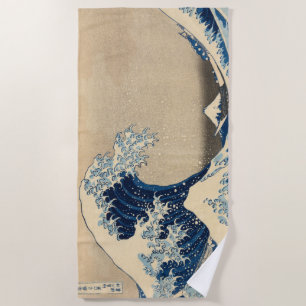 Under the Wave off Kanagawa by Katsushika Hokusai Beach Towel