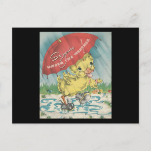Under The Weather Duck Postcard