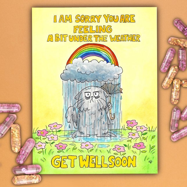 Under the Weather - Get well soon  Postcard (Creator Uploaded)