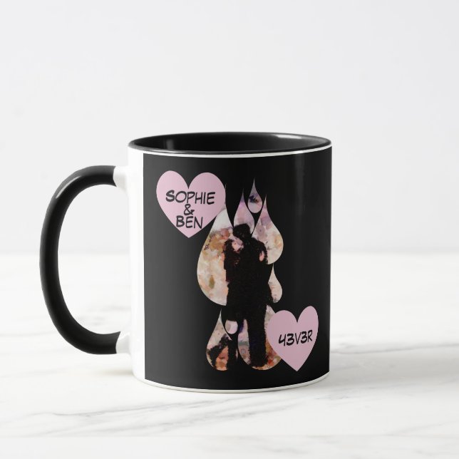 Under Umbrella: Romantic Couple Kissing in Rain Mug (Left)