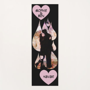 Under Umbrella: Romantic Couple Kissing in Rain Yoga Mat