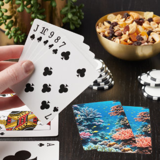 Under water coral reefs playing cards