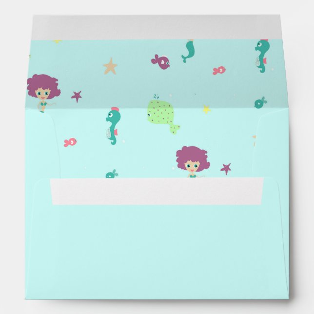 Under water creatures pattern blue envelope (Back (Bottom))