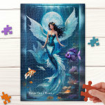 Under Water Fantasy Mermaid Ocean Puzzle<br><div class="desc">Puzzle featuring a fairy tale painting of an under water scene with a mermaid and cute fishes.</div>