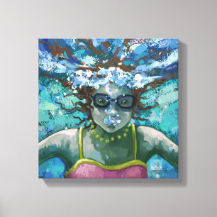 Under Water Swim Canvas Print
