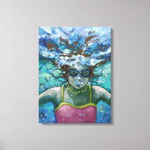 Under Water Swim Canvas Print