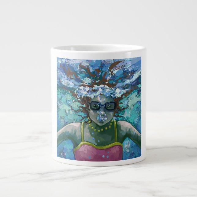 Under Water Swim Large Coffee Mug (Front)