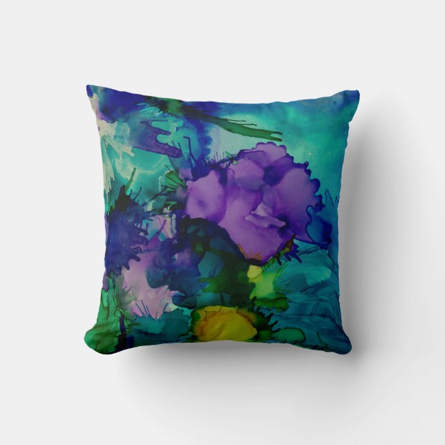 Under Water World Abstract Throw Pillow (Front)