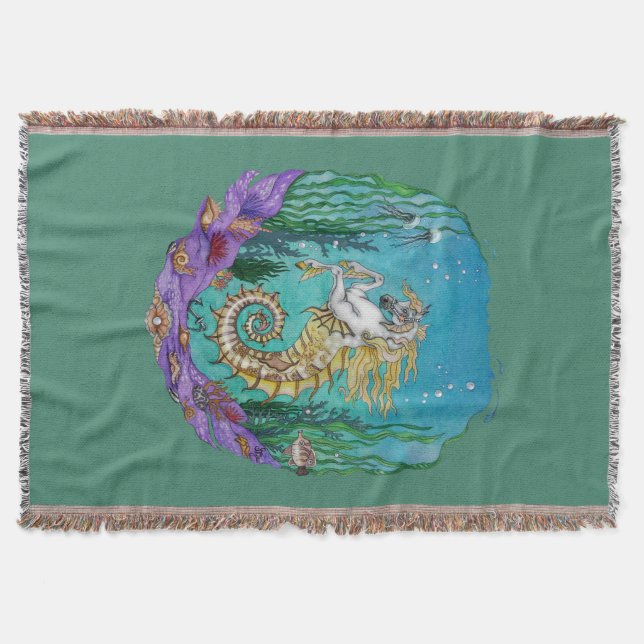 Under WaterHorse Throw Blanket (Front)