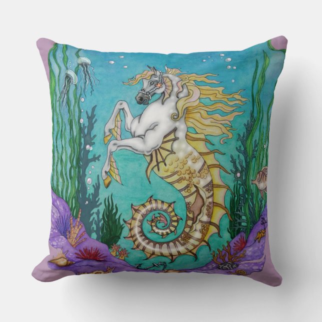Under WaterHorse Throw Pillow (Front)