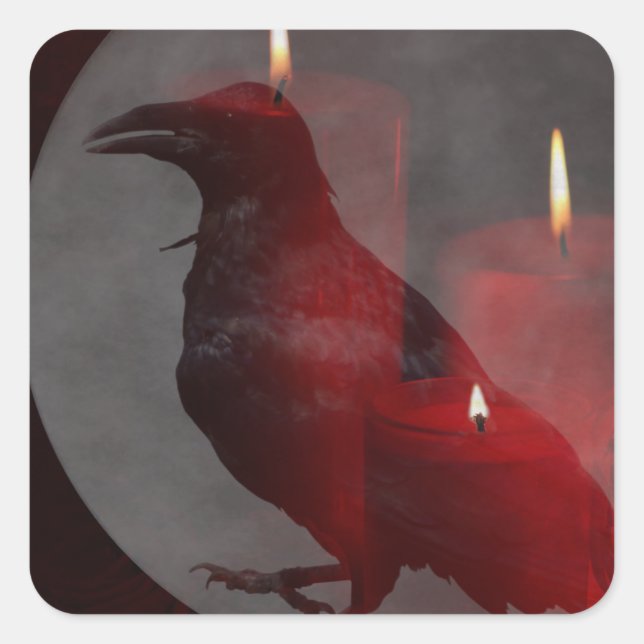 "Under Your Spell in Red" Square Sticker (Front)