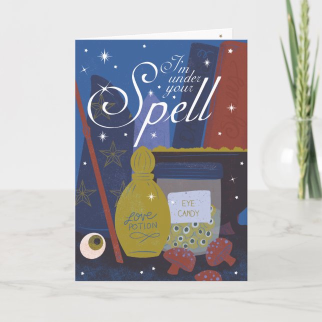 Under Your Spell Magic Valentine Greeting Card (Front)
