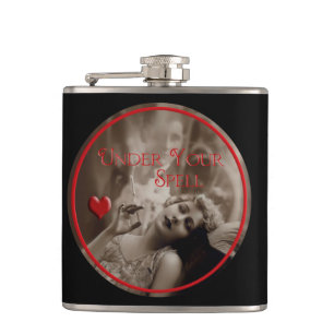 Under Your Spell Vintage Valentine Hip Flask