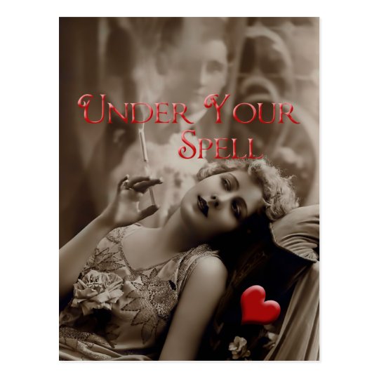 Under Your Spell Vintage Valentine Postcard