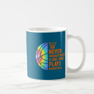Underestimate a girl who plays basketball t shirt  coffee mug