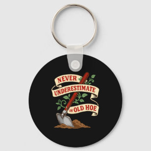 Underestimate and old gardener gardening vintage  keychain