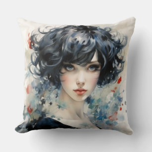 Underestimate Me Woman Cream Throw Pillow