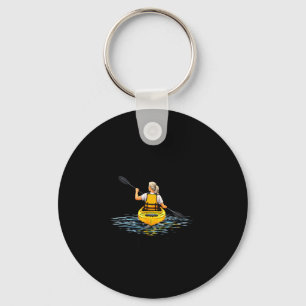 Underestimate woman who kayaks in her seventies keychain