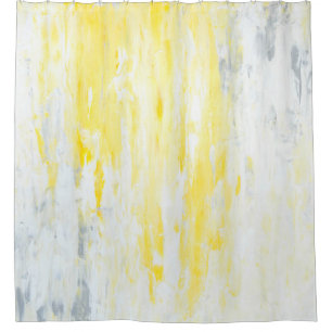 'Underestimated' Grey and Yellow Abstract Art