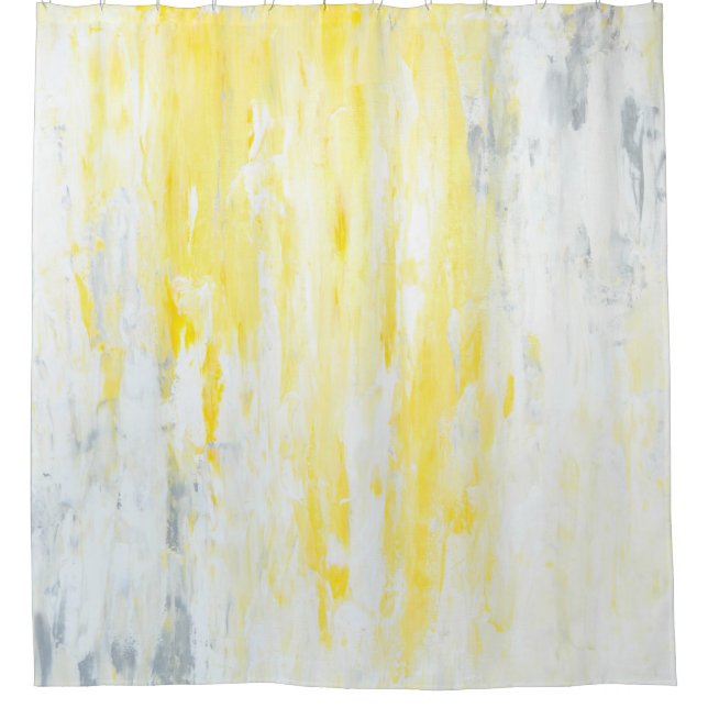 'Underestimated' Grey and Yellow Abstract Art (Front)