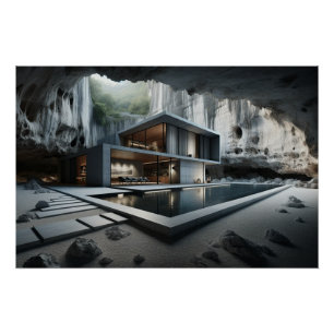Underground Cave House Poster