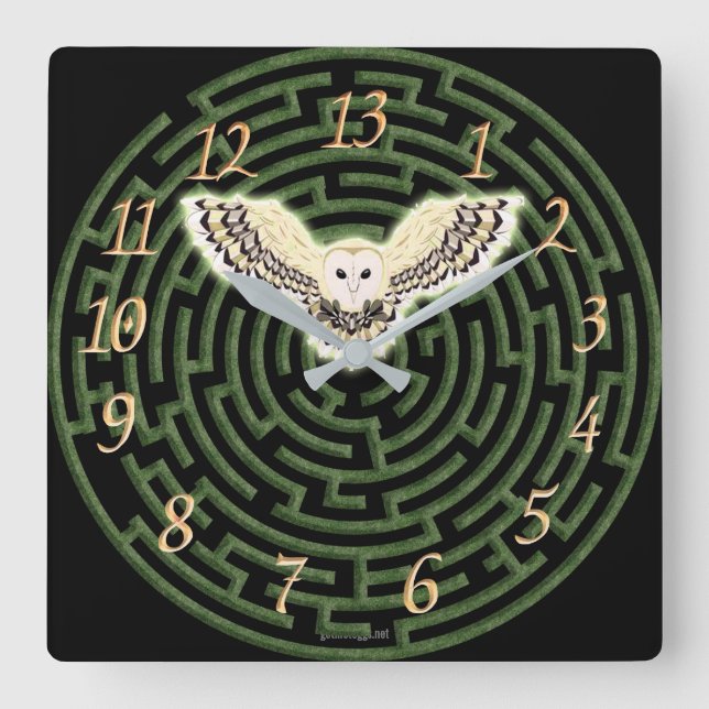Underground Maze 13 Hour Square Wall Clock (Front)