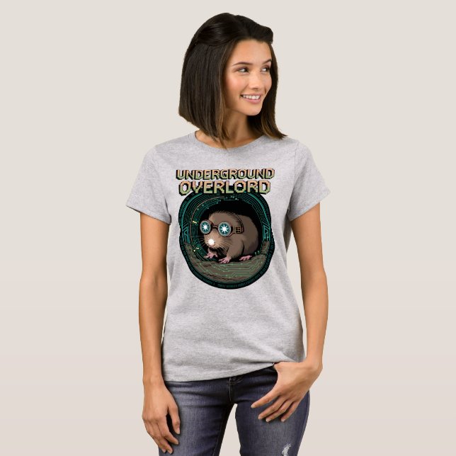 Underground Overlord Mole Hacker Circuit Design T-Shirt (Front Full)