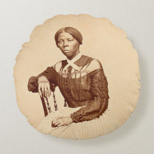 Underground Railroad Abolitionist Harriet Tubman Round Pillow