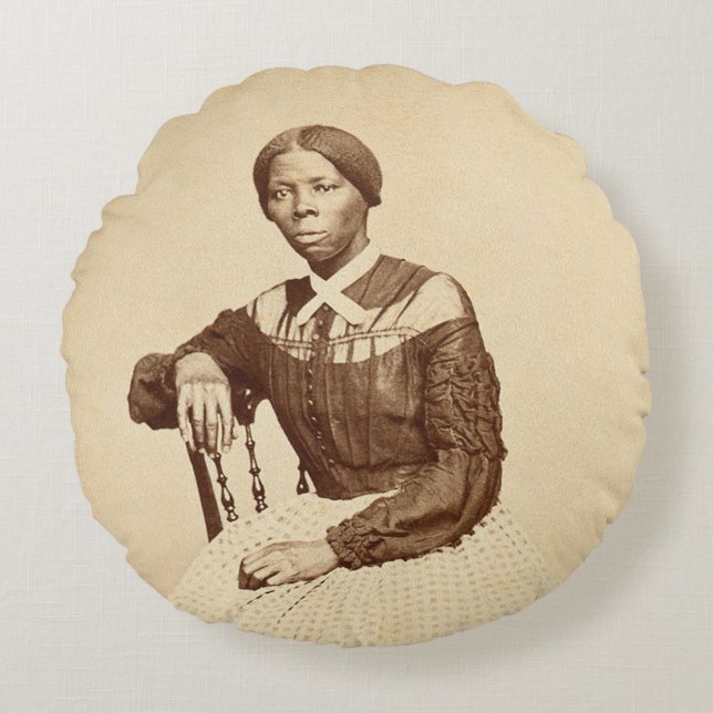 Underground Railroad Abolitionist Harriet Tubman  Round Pillow (Front)