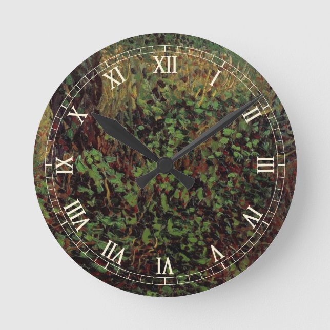 Undergrowth by Vincent van Gogh Round Clock (Front)
