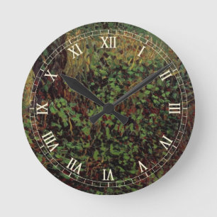 Undergrowth by Vincent van Gogh Round Clock