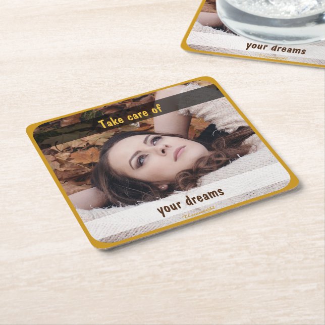 Underlägg — Dreams Square Paper Coaster (Angled)
