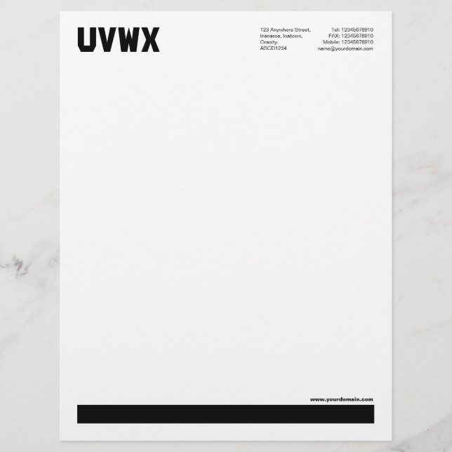 Underlined - Black Letterhead (Front)