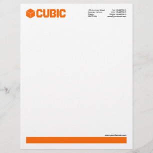 Underlined (Cube Logo) - Orange Letterhead