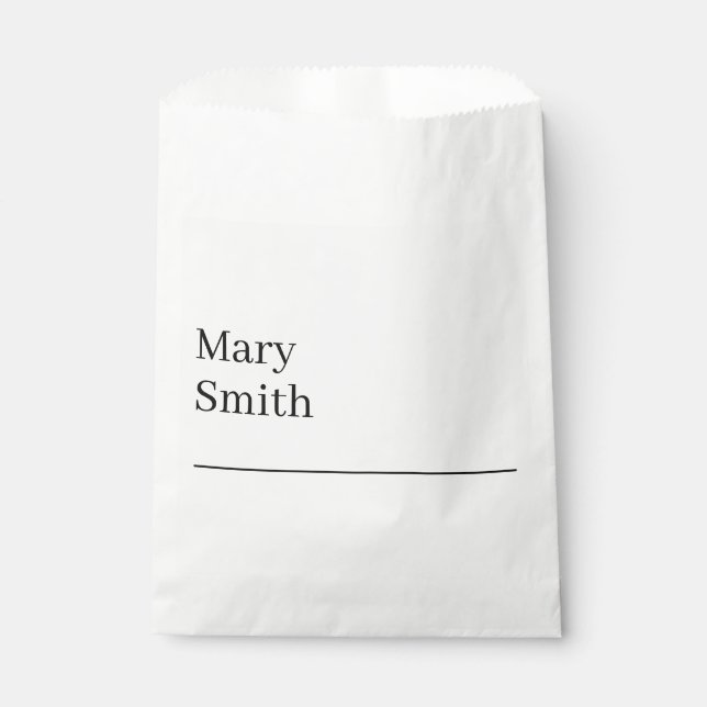 Underlined Minimalist Modern Favour Bag (Front)