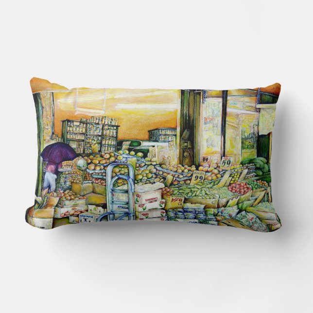 Undermining Artistic Gentrification Lumbar Pillow (Front)