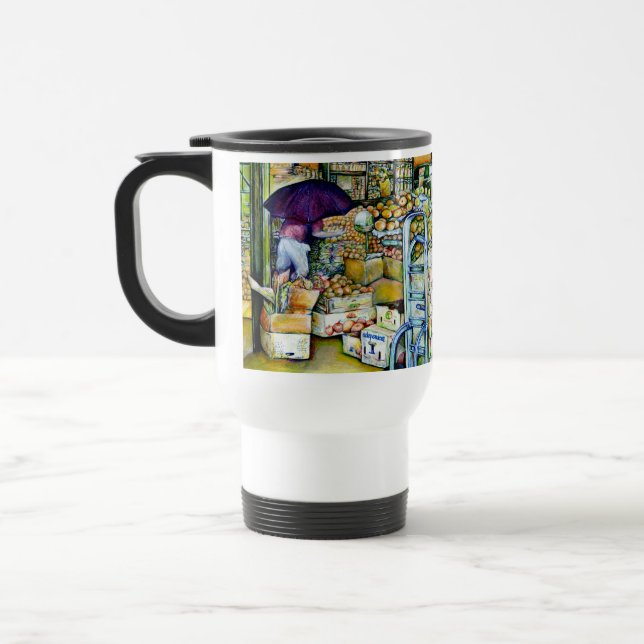 Undermining Artistic Gentrification Travel Mug (Left)
