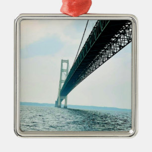 Underneath The Mackinac Bridge Ceramic Ornament