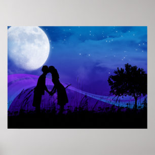 Underneath the Stars - Romantic Couple Poster