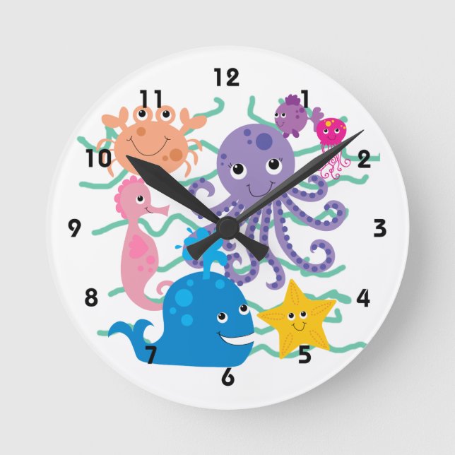 Undersea Adventure Round Clock (Front)