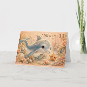 Undersea Friendship– Dolphin and Starfish Birthday Card
