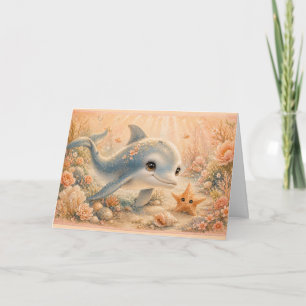 Undersea Friendship– Dolphin and Starfish Card