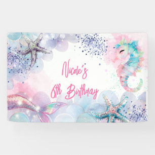 Undersea magic mermaid birthday bash banner