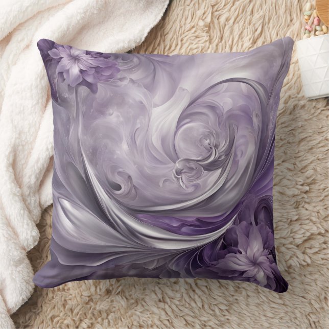 Undersea Purple AI art  Throw Pillow (Blanket)