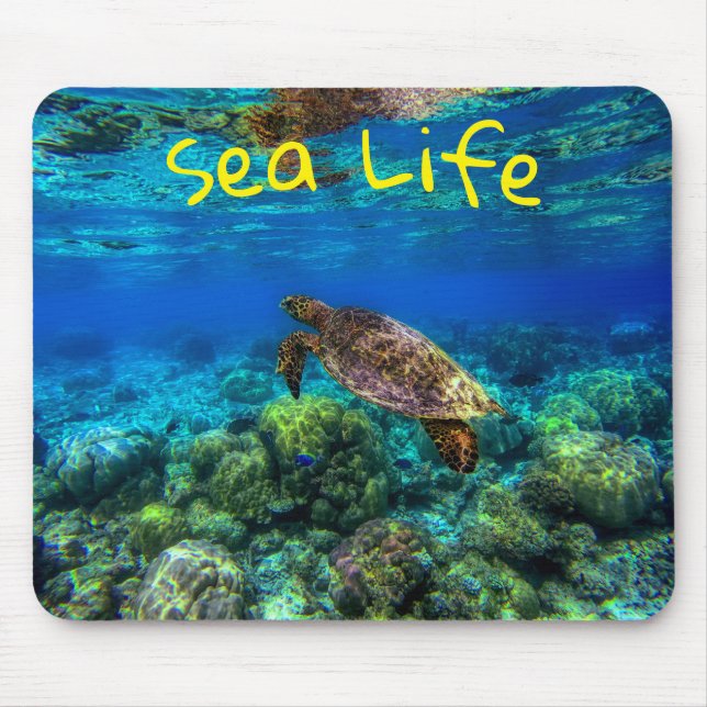 Undersea Tropical Sea Turtle Coral Mouse Pad (Front)