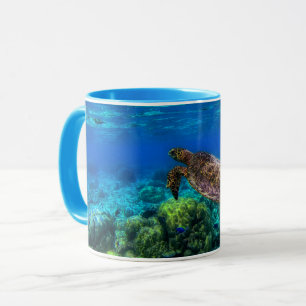 Undersea Tropical Sea Turtle Coral Mug