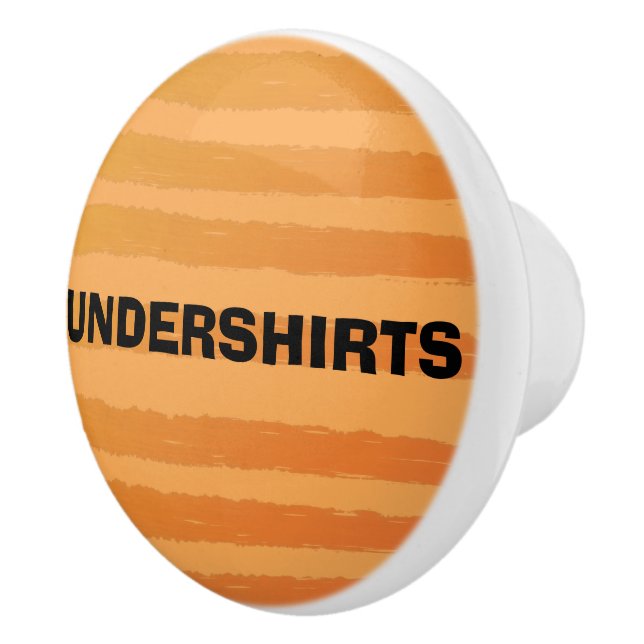 Undershirts Orange Watercolor Stripes Ceramic Knob (Right)